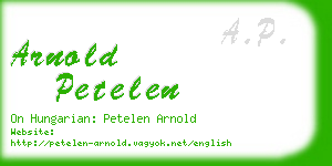 arnold petelen business card